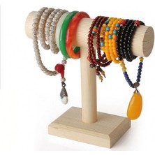 Şık Ahşap Bileklik Standı Çift Seti, Düzenli ve Estetik Saklama