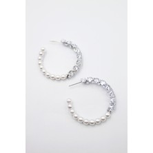 Ares 01 Store 316L Çelik Gümüş Renk Baget Zirkon Taşlı Küpe - Kararmaz Antialerjik Lüks Tasarım