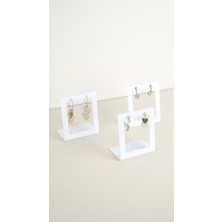 Pratik 3'lü Küpe Tutucu Beyaz Takı Organizeri ve Sergileme Standı