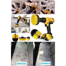 PremiumPort 3’lü Araba Koltuk Temizleme Fırça Seti, Matkap Ucu Uyumlu