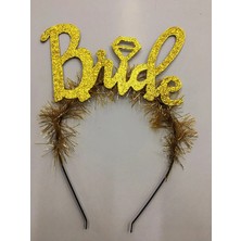 Pazarcan Altın Renk Bekarlığa Veda Italik Yazı Alyanslı Bride Taç