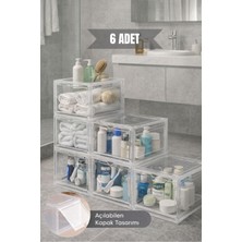 Bambus Home Şeffaf Demonte Çok Amaçlı Saklama Kutusu Organizer Çekmece Dolap Mutfak Banyo Düzenleyici