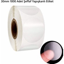 Defu 30 mm Şeffaf Yapışkanlı Etiket 1000 Adet