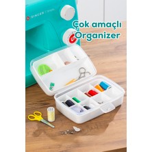 12 Bölmeli Çok Amaçlı Organizer Takı ve Makyaj Kutusu Beyaz