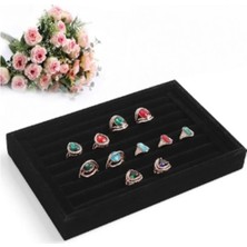 Küçük Süet Siyah Yüzük Tablası, Şık ve Modern Tasarım, Şık Dekoratif Ürün