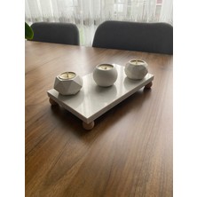 Nexa Doğaltaş Ayaklı Mermer Sunumluk ve Yağdanlık Altlığı – 25X15 cm Dikdörtgen Mermer Tepsi