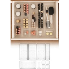 10 Parça Şeffaf Takı Aksesuar Çekmece Iç Düzenleyici Seti