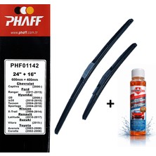 Phaff Toyota Corolla Sedan (2002-2006) Ön Silecekleri (Sol Sağ 600MM+400MM) ve Börfh 32 ml Konsantre Cam Suyu Şampuanı Seti