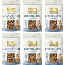 Nutri Feline Chicken & Fısh Sandwich Tavuklu ve Balıklı Tahılsız Kedi Ödülü 50 Gr. x 6 Adet