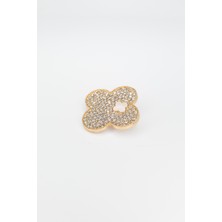 Stella Fortis Quatrefoil Kadın Broş – Zirkonyum Süslemeli - Gold & Silver Renk Seçenekli | Paslanmaz Çelik