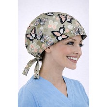 Dr. Mitra Cerrahi Bone Medikal Doktor Hemşire Hastane Bonesi Unisex -Kelebek Desen