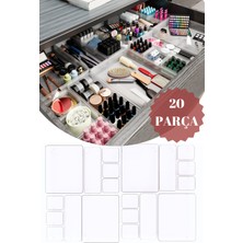 20'li Modüler Dolap Içi Organizer Seti, Çekmece ve Takı Düzenleyici