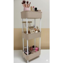 Üç Katlı Çok Bölmeli Makyaj Organizeri, Dolap Için Düzenleyici Raf