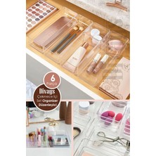 Ayarlanabilir 6 Parça Çekmece Içi Düzenleyici Takı ve Makyaj Kutusu