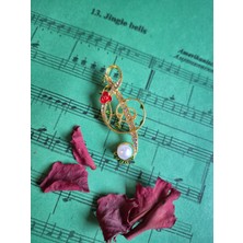 Müziğin Sihiri Sizlerle Broş Sol Anahtarı Gold