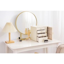 Kadife Içli Dışı Deri 6 Çekmeceli Takı Organizer Mücevher Kutusu