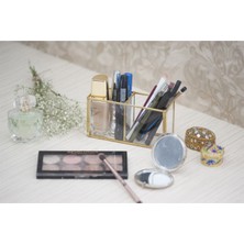 Şeffaf Cam Makyaj Organizeri, Çok Bölmeli, Pratik ve Şık Tasarım