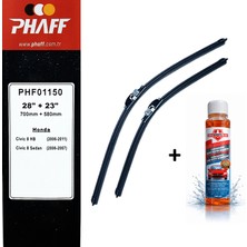 Phaff Honda Civic 8(Fd6) (2006-2011) Ön Silecekleri (Sol Sağ 700MM+580MM) ve Börfh 32 ml Konsantre Cam Suyu Şampuanı Seti