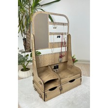 Makyaj Aynalı Çift Çekmeceli Çok Amaçlı Takı ve Kozmetik Organizer