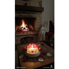 Deniz Kuzey Design Sevgililer Günü Özel El Yapımı Teddy Bear & Gül Tasarımlı Beyaz Çikolatalı Mocha MUM(850GR)