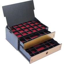 Çok Bölmeli Makyaj ve Takı Organizer Kutusu, Siyah Dizi ve Aksesuar Saklama