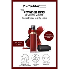 M.A.C Powder Kiss Lip & Cheek Mousse Dudak ve Yanaklar Için Buğulu Mat Ruj - Devoted To Chili