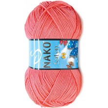 Nako Saten (5 Adet) 3655 Mercan Rengi El Örgü Ipliği