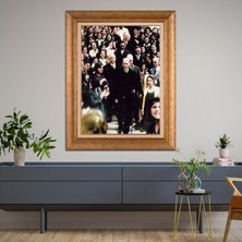 Giyense Özel Seri Altın Paspartulu Çerçeveli Atatürk Tablo N4930