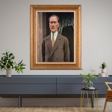 Giyense Özel Seri Altın Paspartulu Çerçeveli Atatürk Tablo N4992