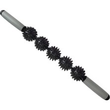 PremiumPort Dikenli Selülit ve Masaj Sopası, 5 Tekerlekli, Siyah Renkli