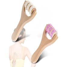 PremiumPort Doğal Ahşap Masaj Rulosu, Sırt ve Kaslar Için Terapik Aleti