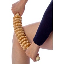 PremiumPort Kavisli Ahşap Masaj Sopası ile Selülit ve Karın Bölgesi Için Rahatlatıcı Rulo