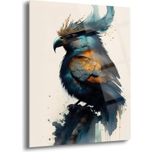 Mavi Altın Macaw Cam Tablo - MOD012