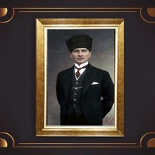 Giyense Özel Seri Altın Paspartulu Çerçeveli Atatürk Tablo N5208