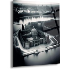 Siyah Beyaz Budapeşte Cam Tablo - MOD036