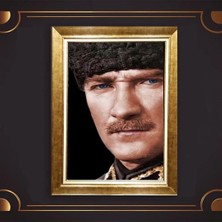 Giyense Özel Seri Altın Paspartulu Çerçeveli Atatürk Tablo N5255