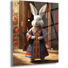 Çin Elbiseli Tavşan Cam Tablo - MOD065