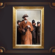 Giyense Özel Seri Altın Paspartulu Çerçeveli Atatürk Tablo N5093