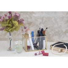 Altın Renkli Cam Makyaj Malzemesi Organizer 75CM