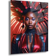 Afrikalı Kadın Cam Tablo - MOD063
