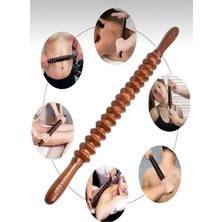 PremiumPort Ahşap Selülit Masaj Sopası, Döner ve Ergonomik Tasarım