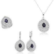 Inure Jewelry Gümüş Damla Desenli Bayan Set