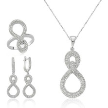 Inure Jewelry Gümüş Sonsuzluk Bayan Set