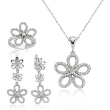 Inure Jewelry Gümüş Papatya Bayan Set