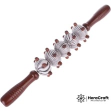 PremiumPort Ahşap Döner Masaj Rulosu, Refleksoloji ve Terapi El Ayak Aleti