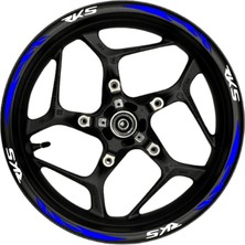 Mlh Store 16 Parça Rks Jant Şeridi Model 1 Beyaz-Mavi