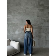 Aida Fashion Baggy Jeans .toka Detaylı