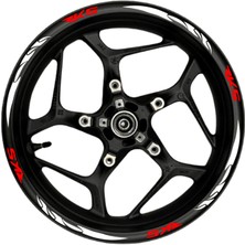 Mlh Store 16 Parça Rks Jant Şeridi Model 1 Kırmızı-Beyaz