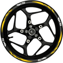 Mlh Store 16 Parça Rks Jant Şeridi Model 1 Beyaz-Sarı