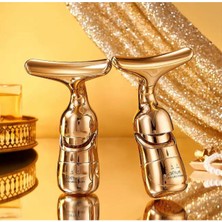 PremiumPort Altın Renkli Yüz Boyun Göz Masaj Cihazı, Pilli Titreşimli Gençleştirici